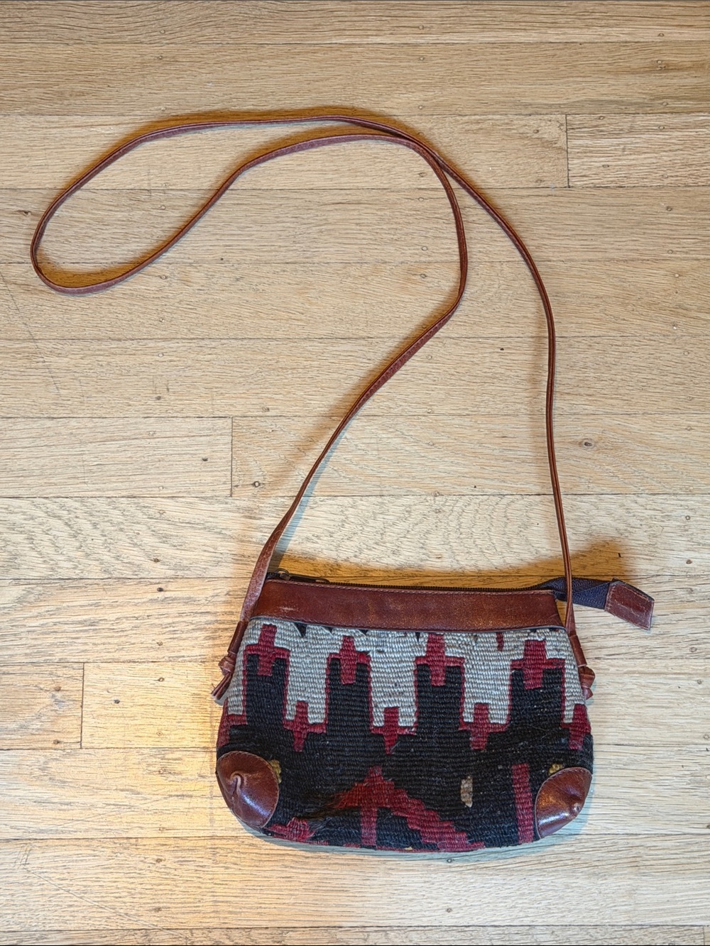 Women’s Crossbody Bag in Black, Brown & Red - Handmade in Turkey